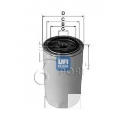 UFI фильтр масляный VW LT 28-55 2.4D -97, T4 2.4-2.5D 90-03